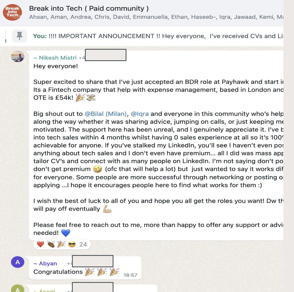 Community message from Nikesh announcing their tech sales offer