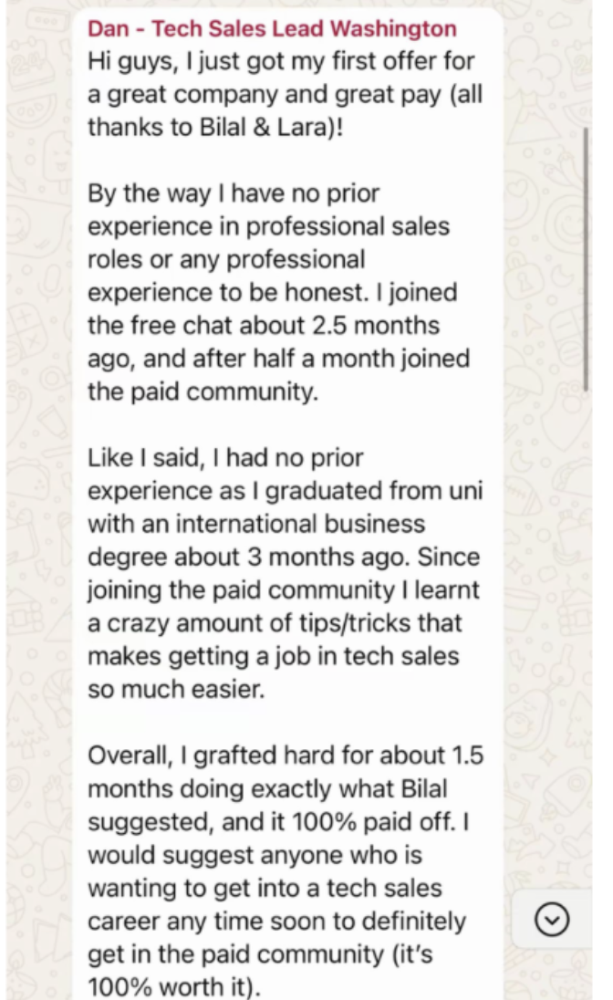 Community message from Dan announcing their tech sales offer