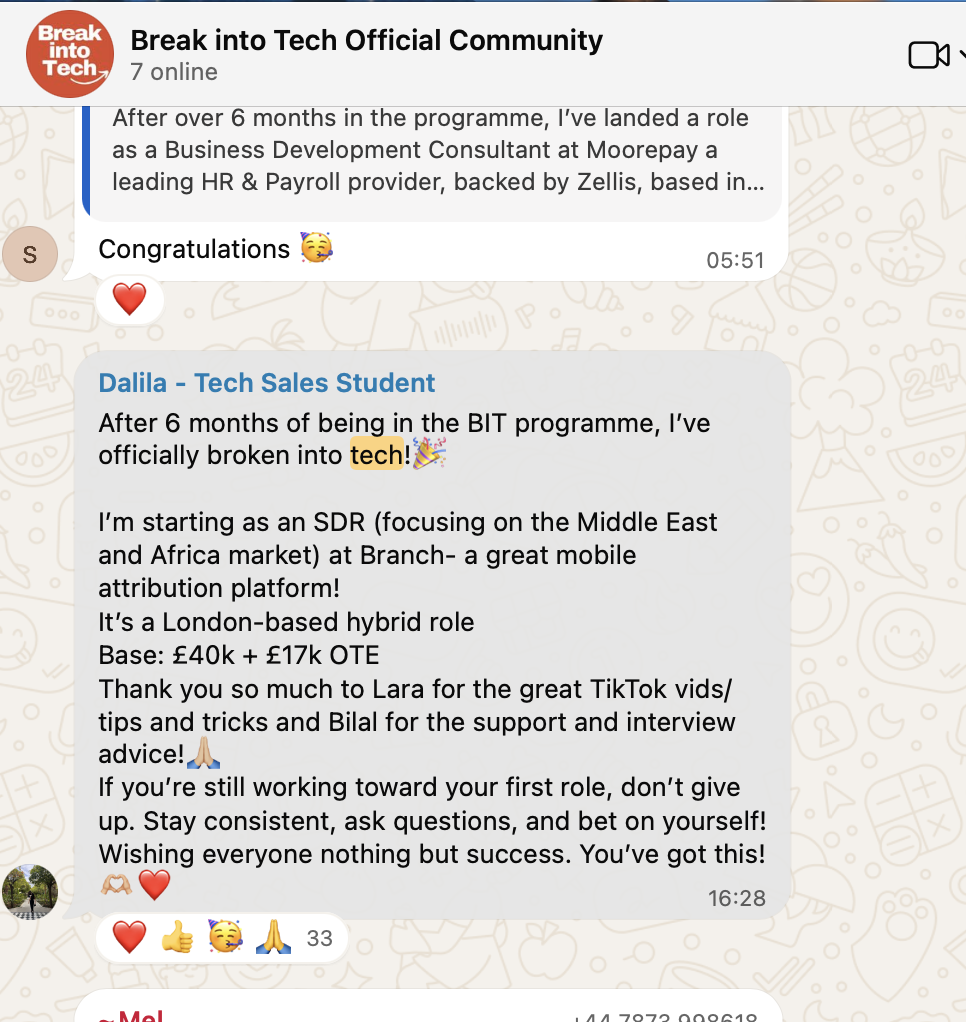 Community message from Dalila announcing their tech sales offer