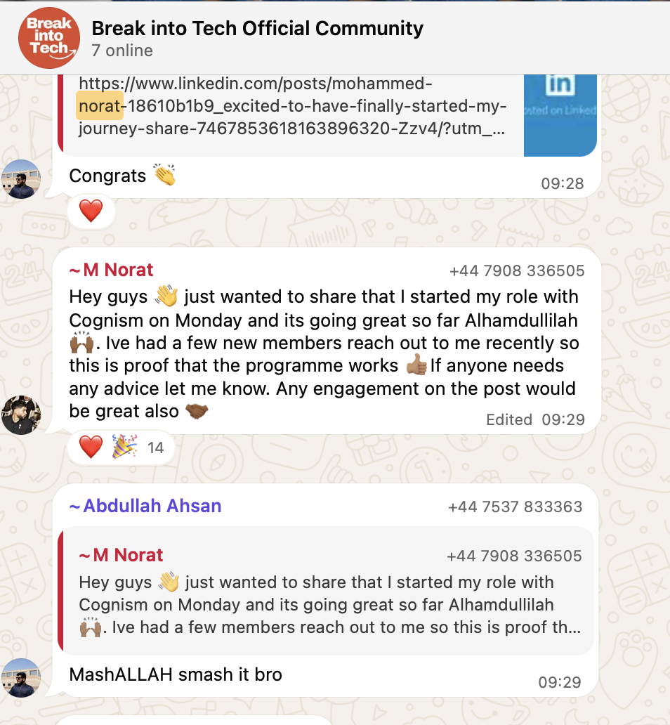 Community message from Mohammed announcing their tech sales offer