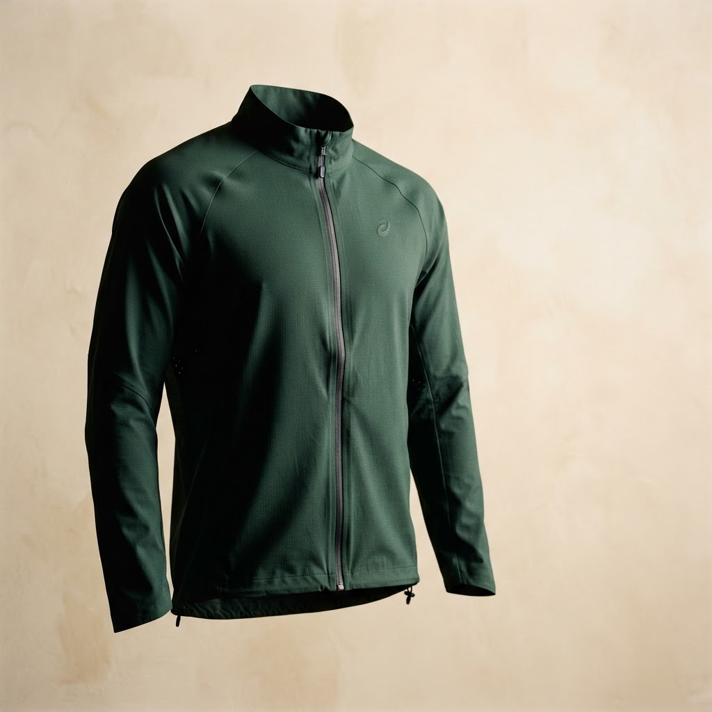Green outdoor running jacket