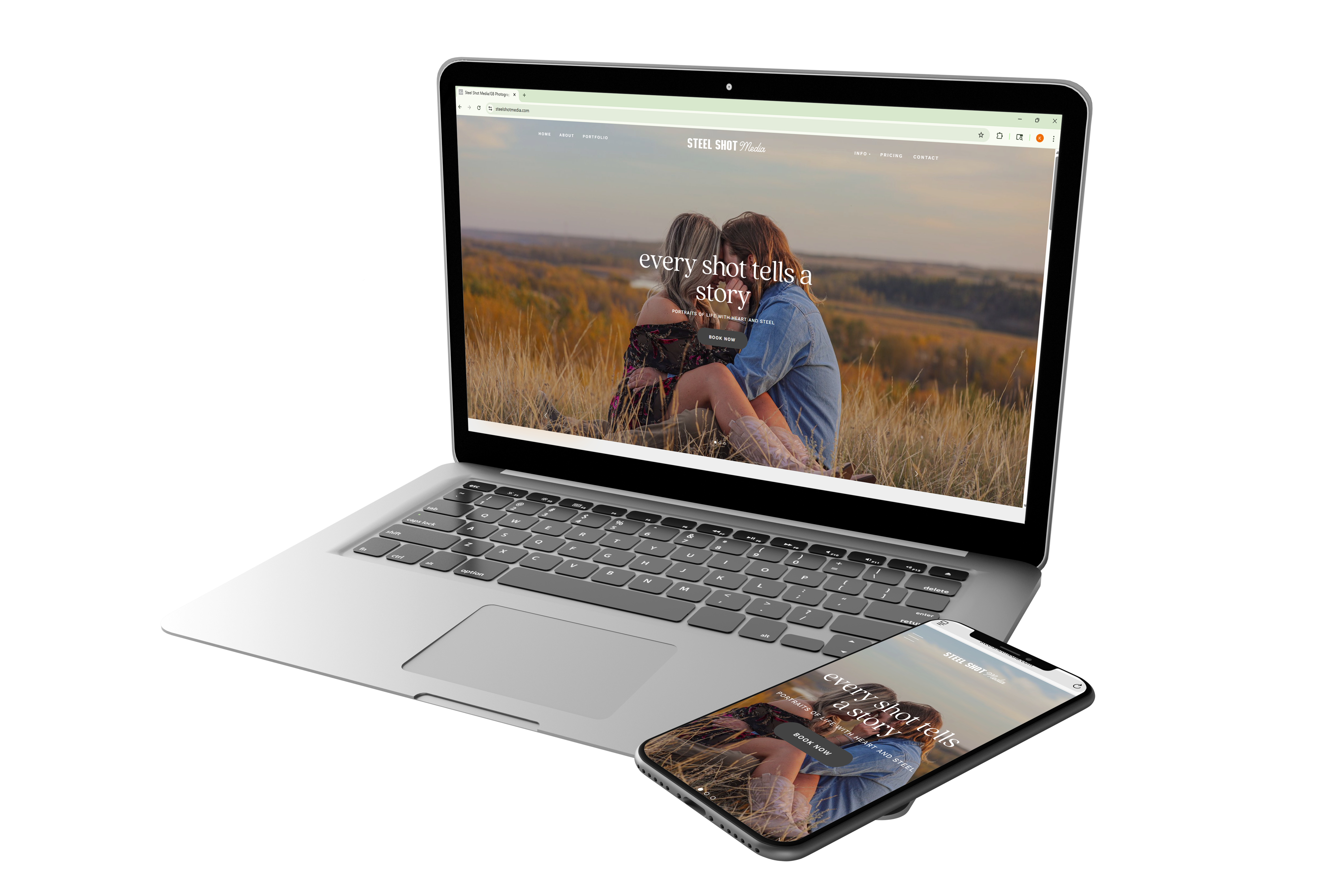Website on laptop and mobile phone