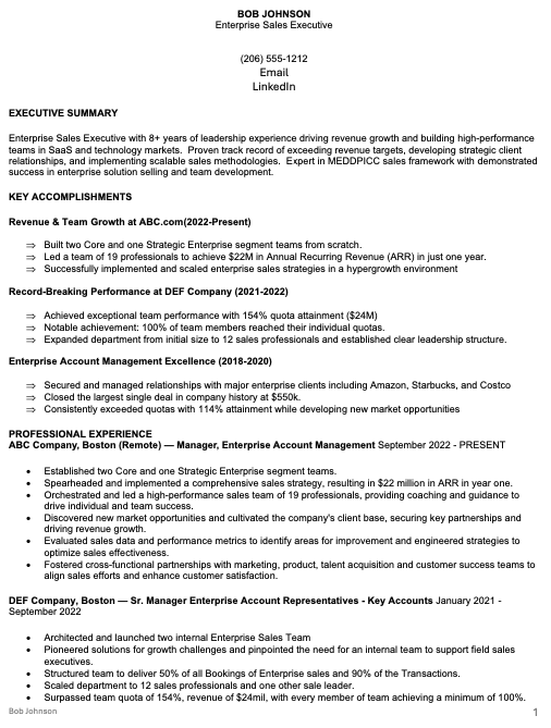 Career Change Resume Sample