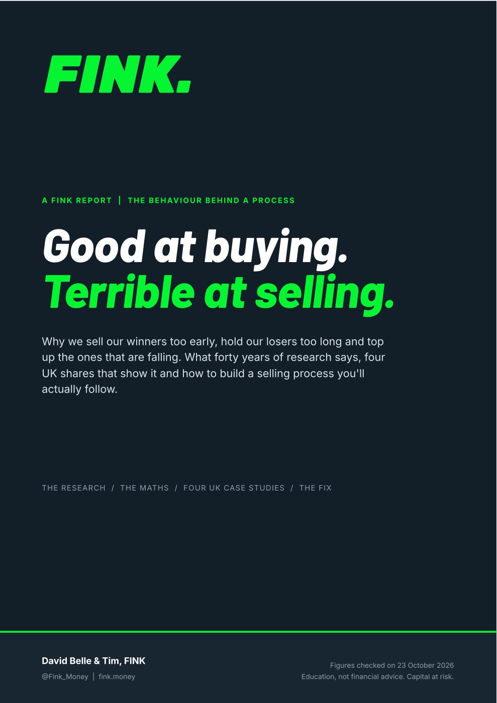 Good at buying. Terrible at selling. The FINK report