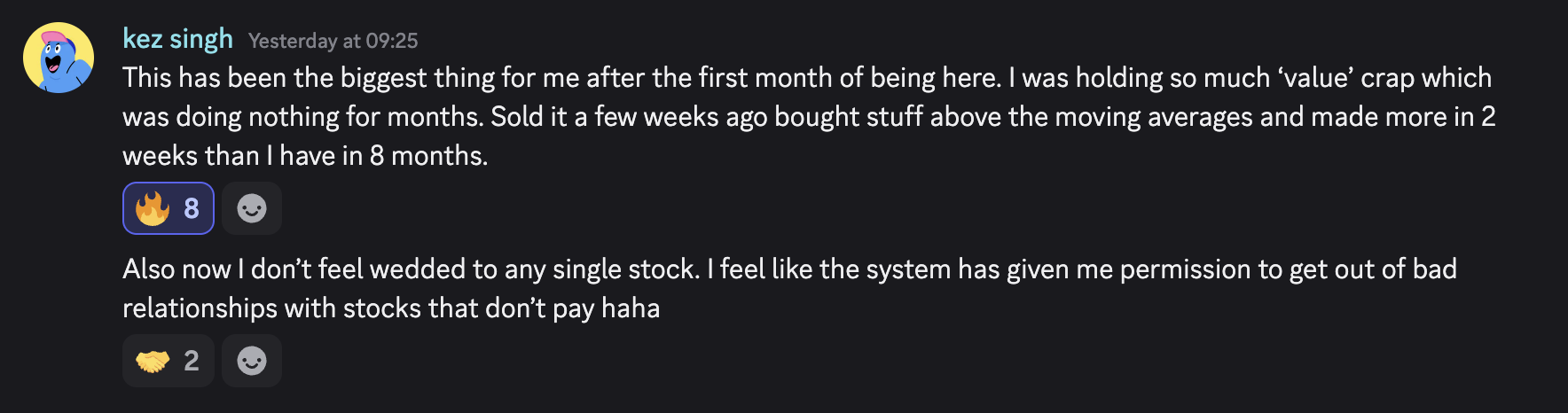 FINK member testimonial screenshot