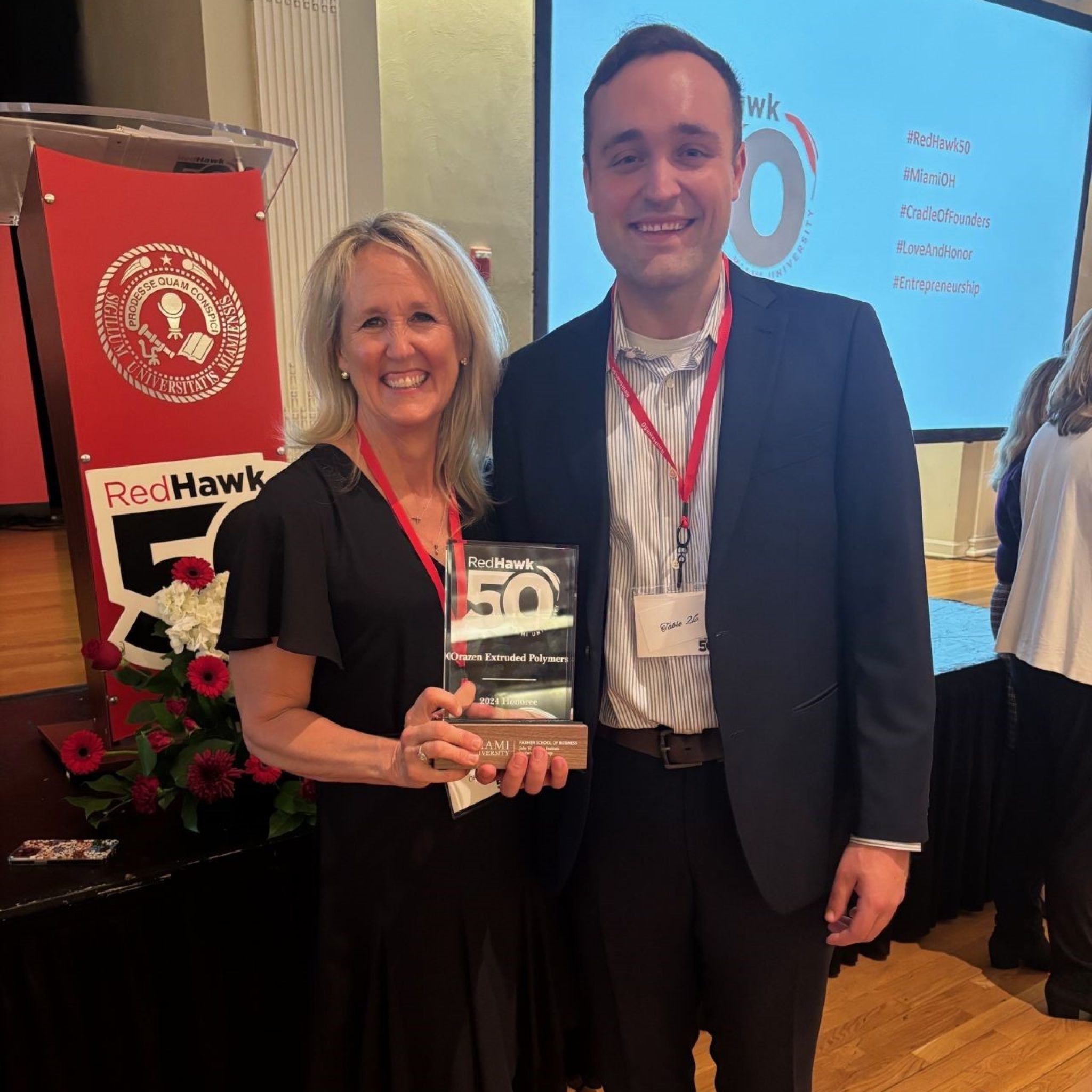 receiving redhawk 50 award