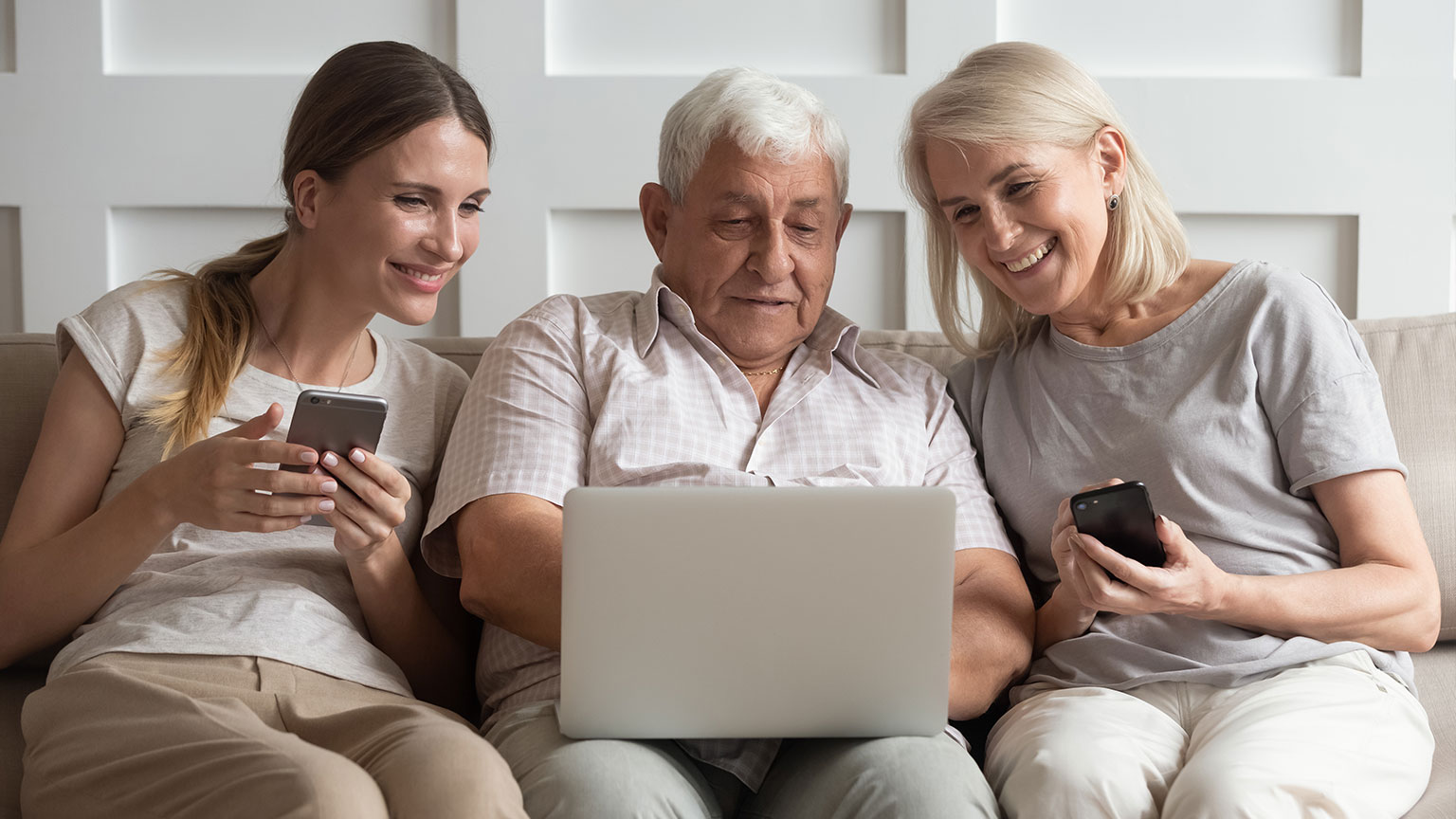 Family sharing memories