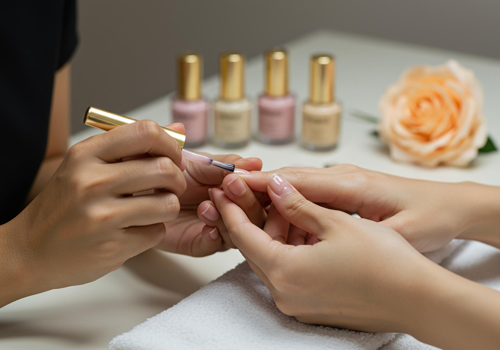Manicure in progress at Diva Nails and Spa Raleigh NC