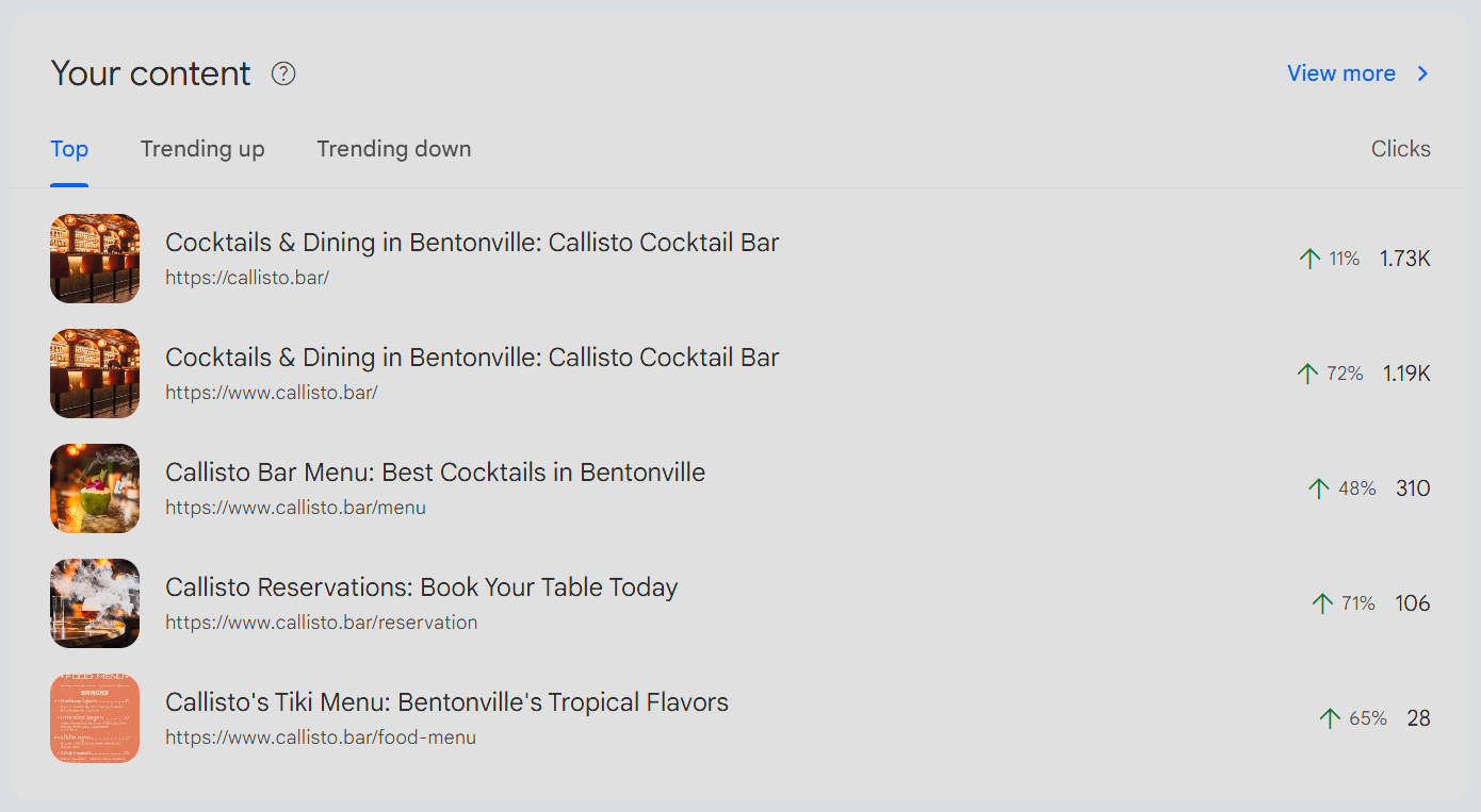 Callisto Bar result 8