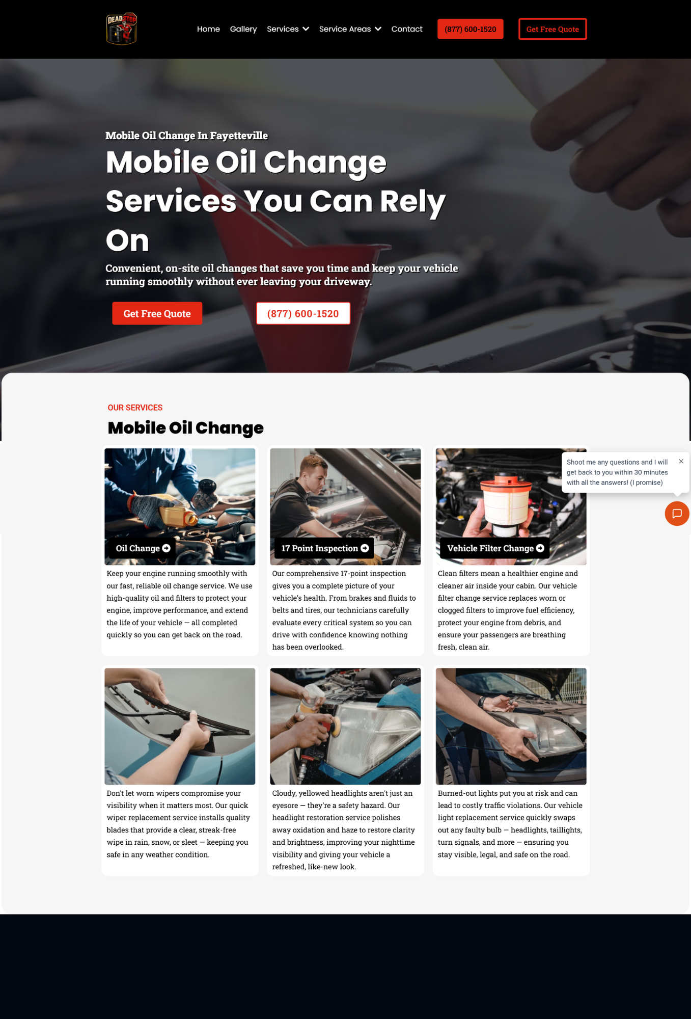 DeadStop Mobile Oil Change