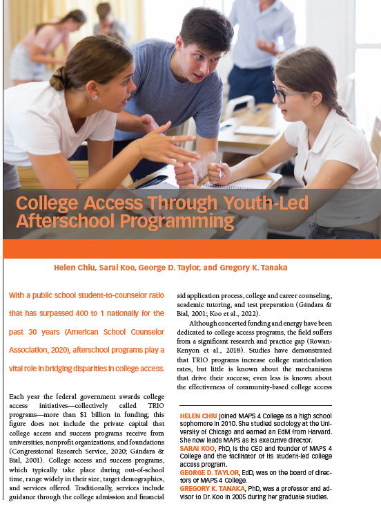College Access Through Youth-Led Afterschool Programming