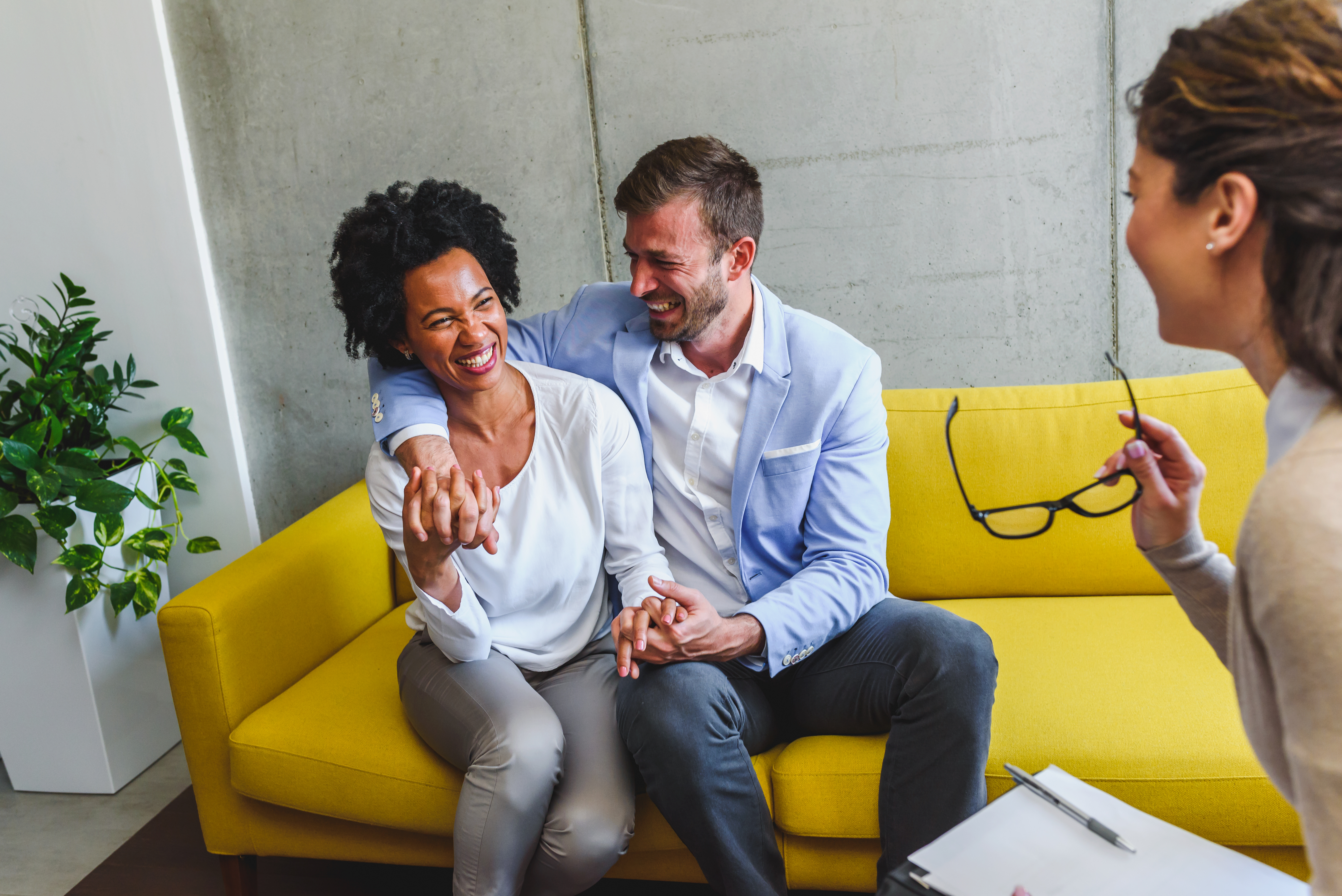 Couple connecting at home
