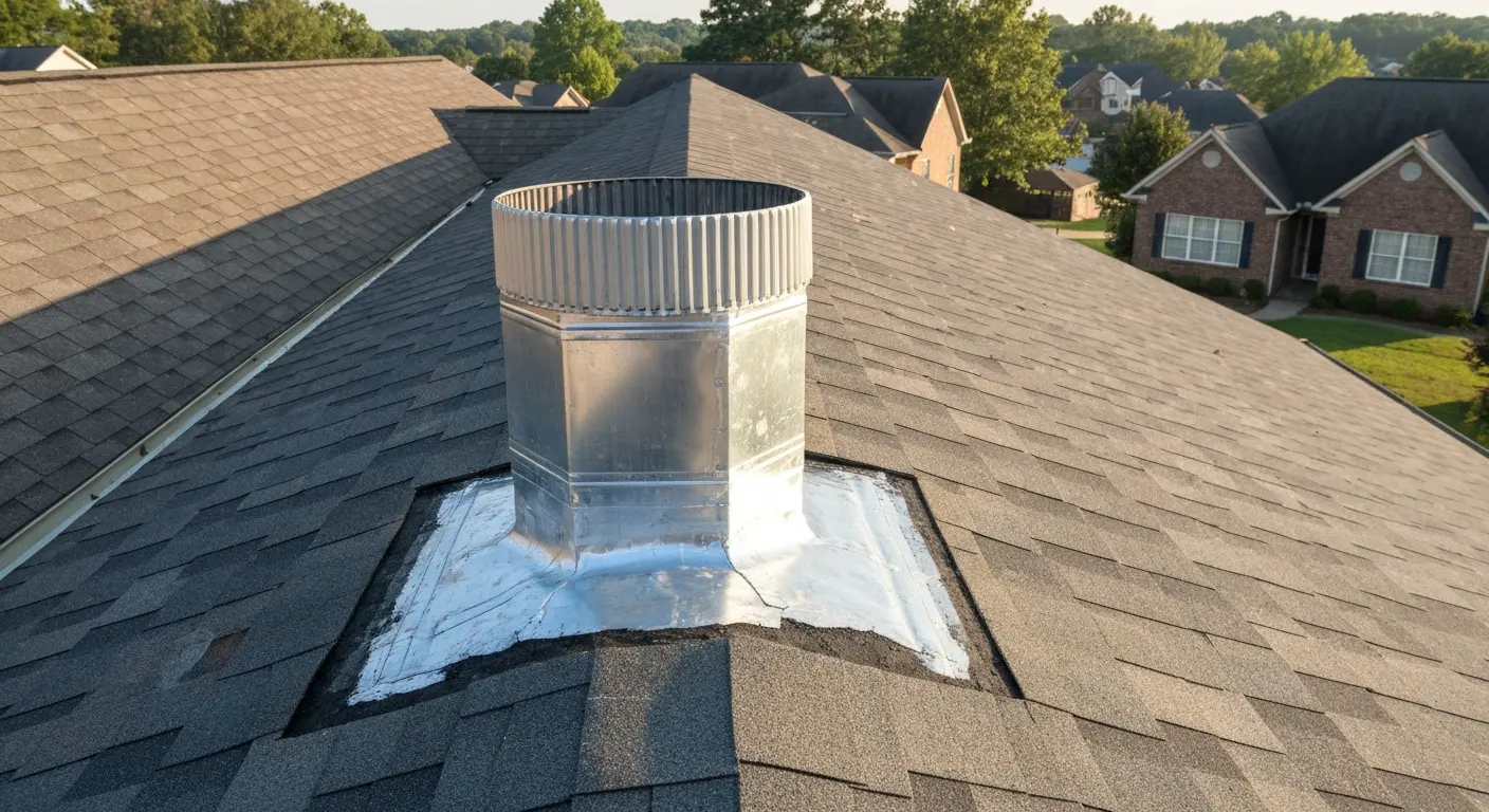 Vent stack installation on residential roof