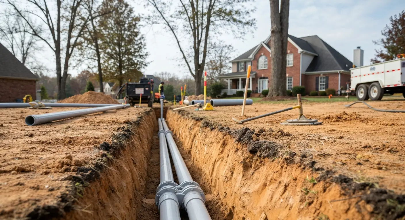Sewer line replacement in Shelby