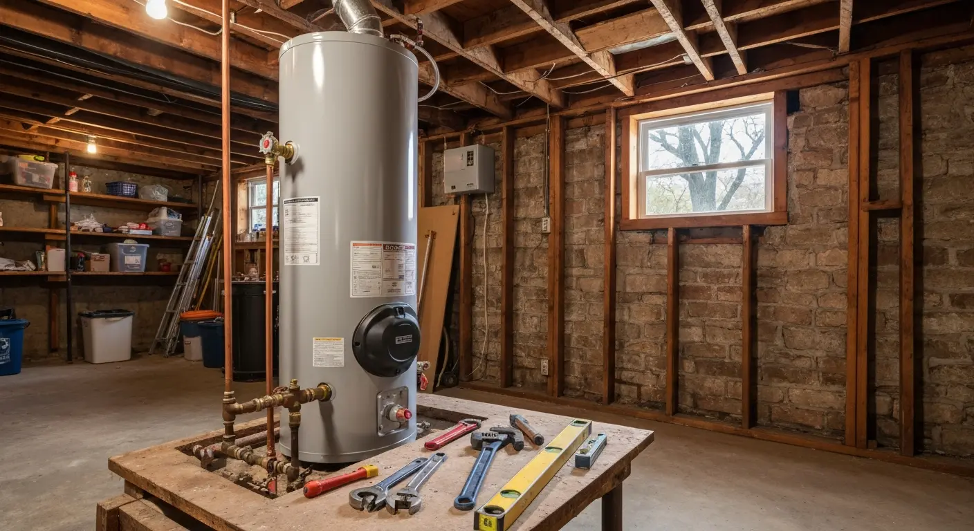 Traditional water heater installation