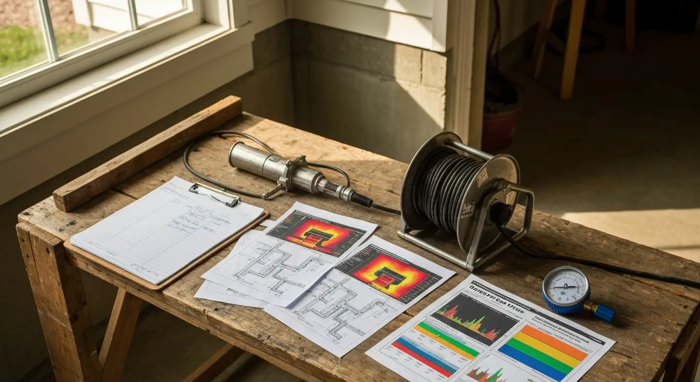 Drainage service in progress