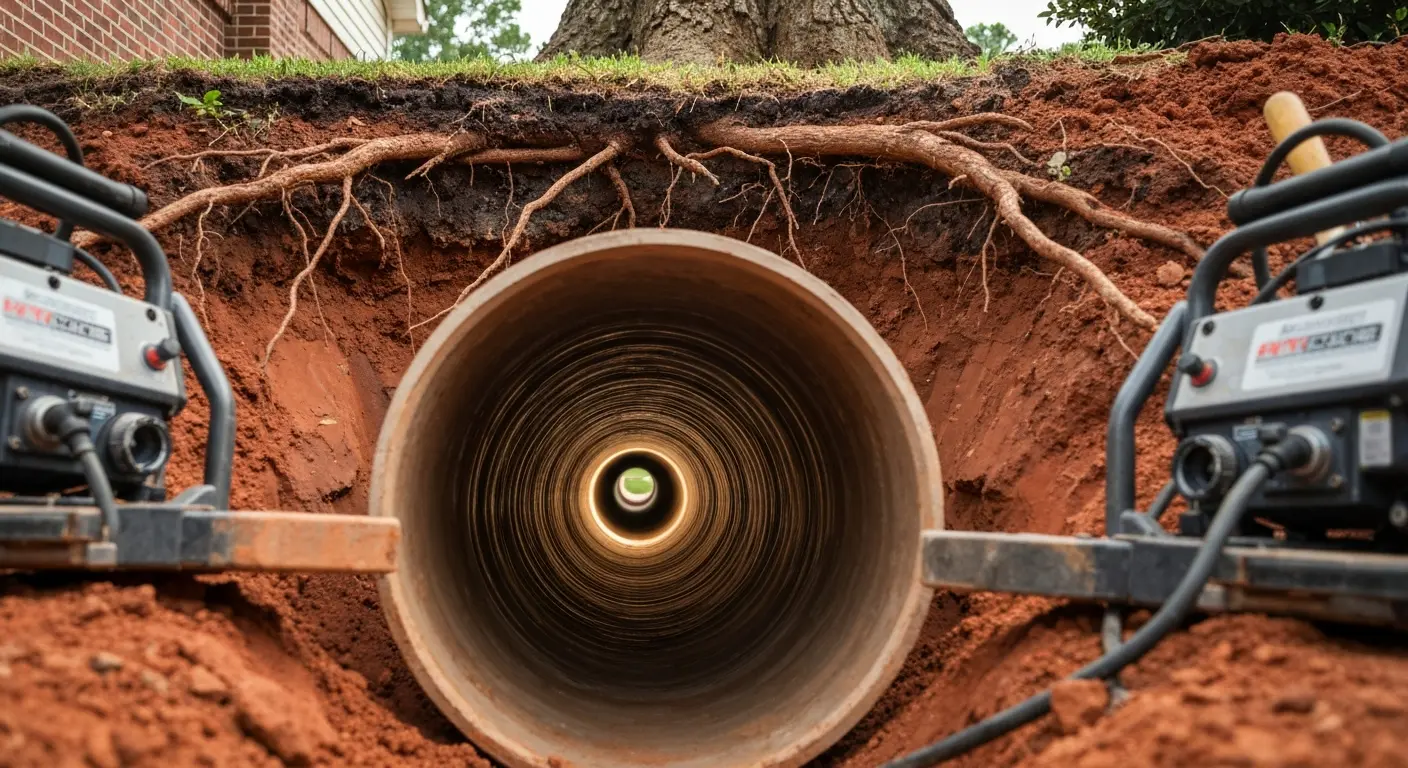 Root removal from sewer line