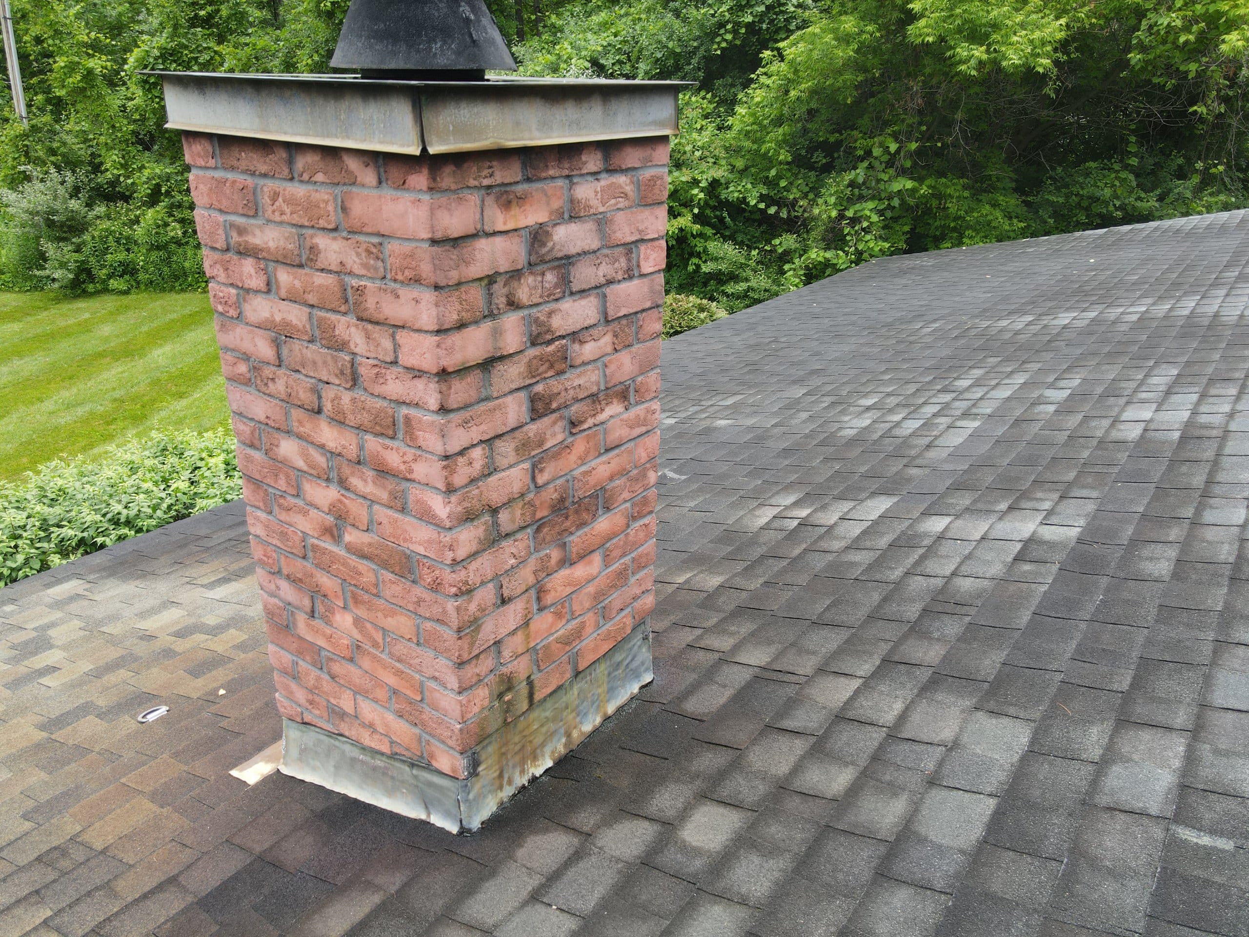Slate roof with stonework details