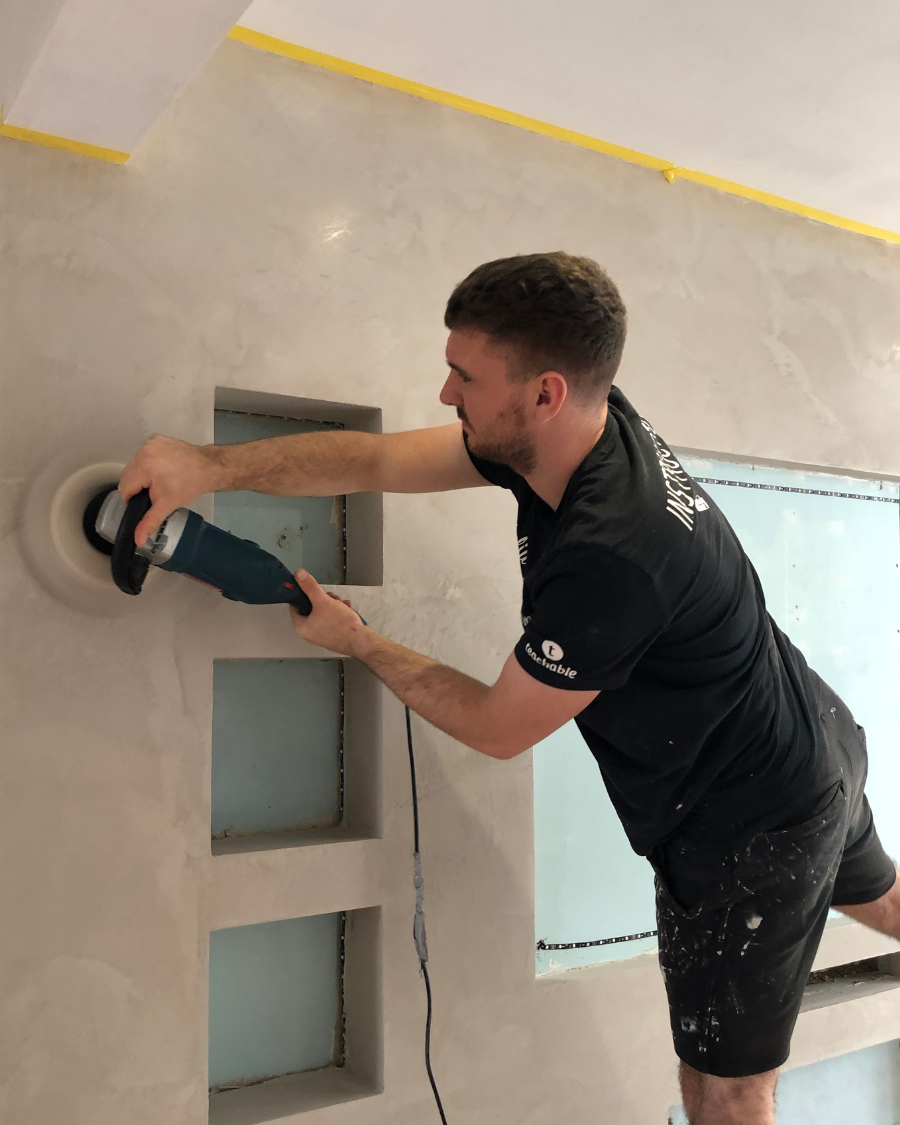 Tom Power, founder of Italiwalls, on site