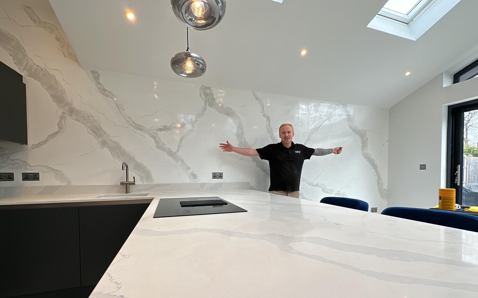 A collection of finished Venetian plaster walls completed by Italiwalls students