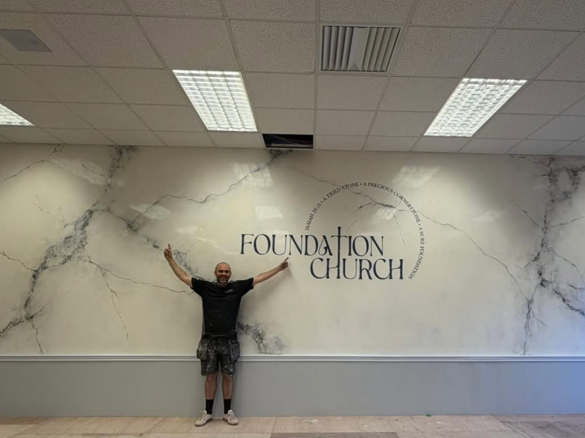 Custom marbling by Scott Edgar of MarbleUs at The Foundation Church