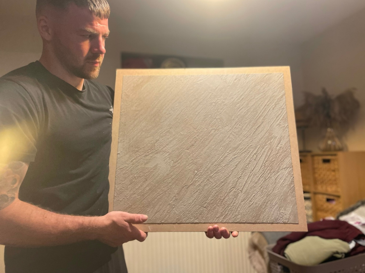 Venetian plaster work completed by an Italiwalls student