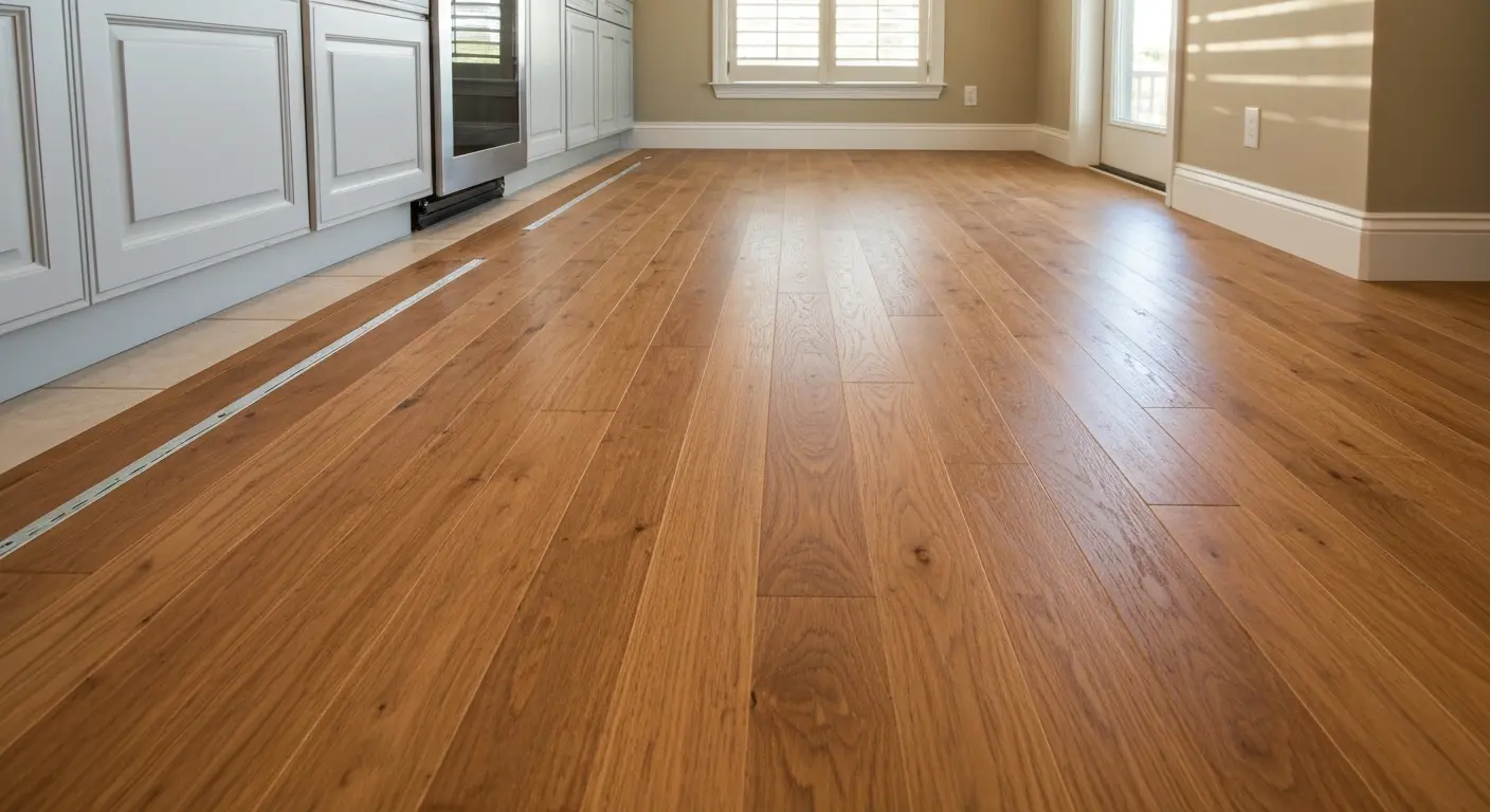 Hardwood kitchen floor installation