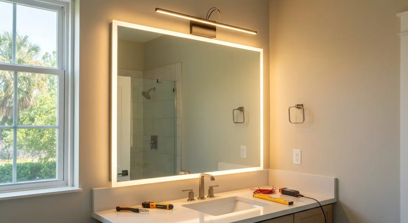 Vanity light installation