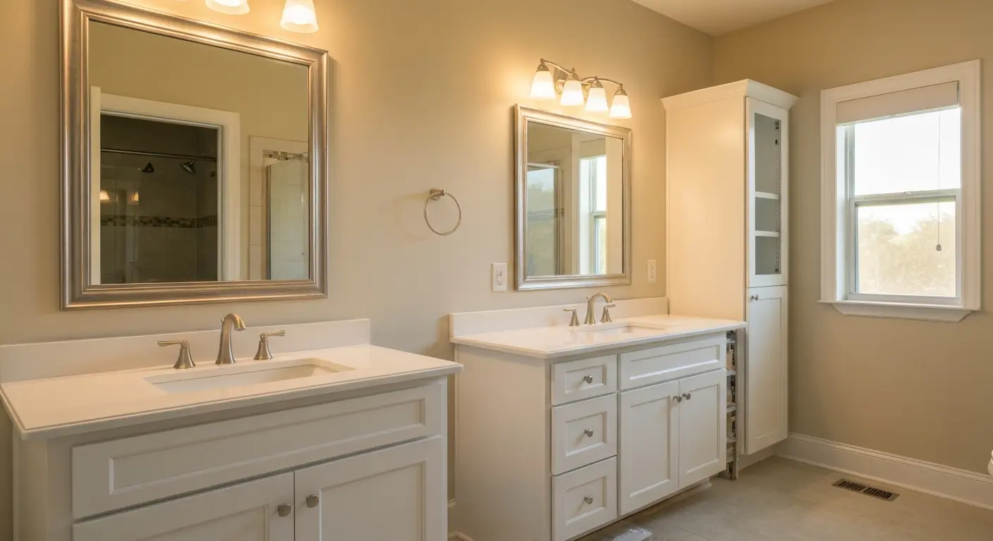 Double vanity installation in bathroom