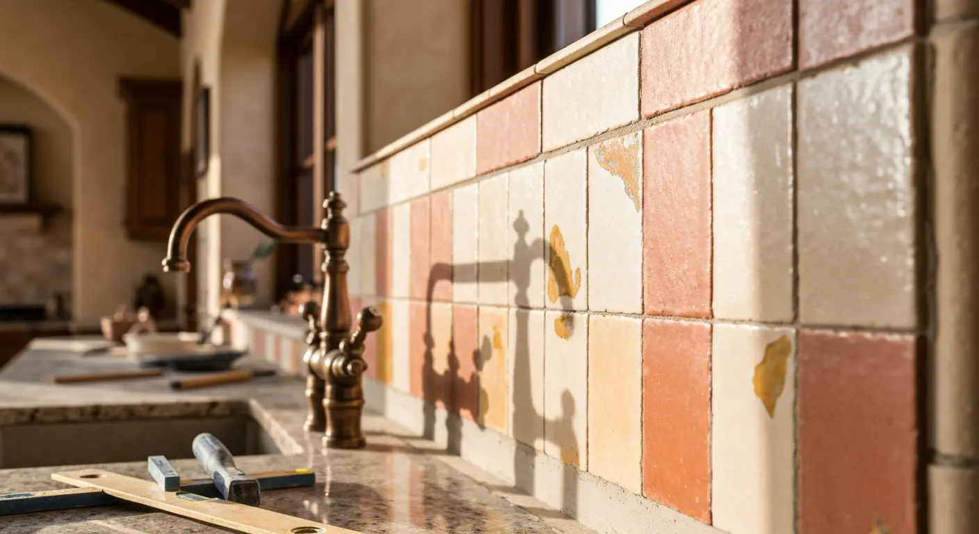 Backsplash tile installation