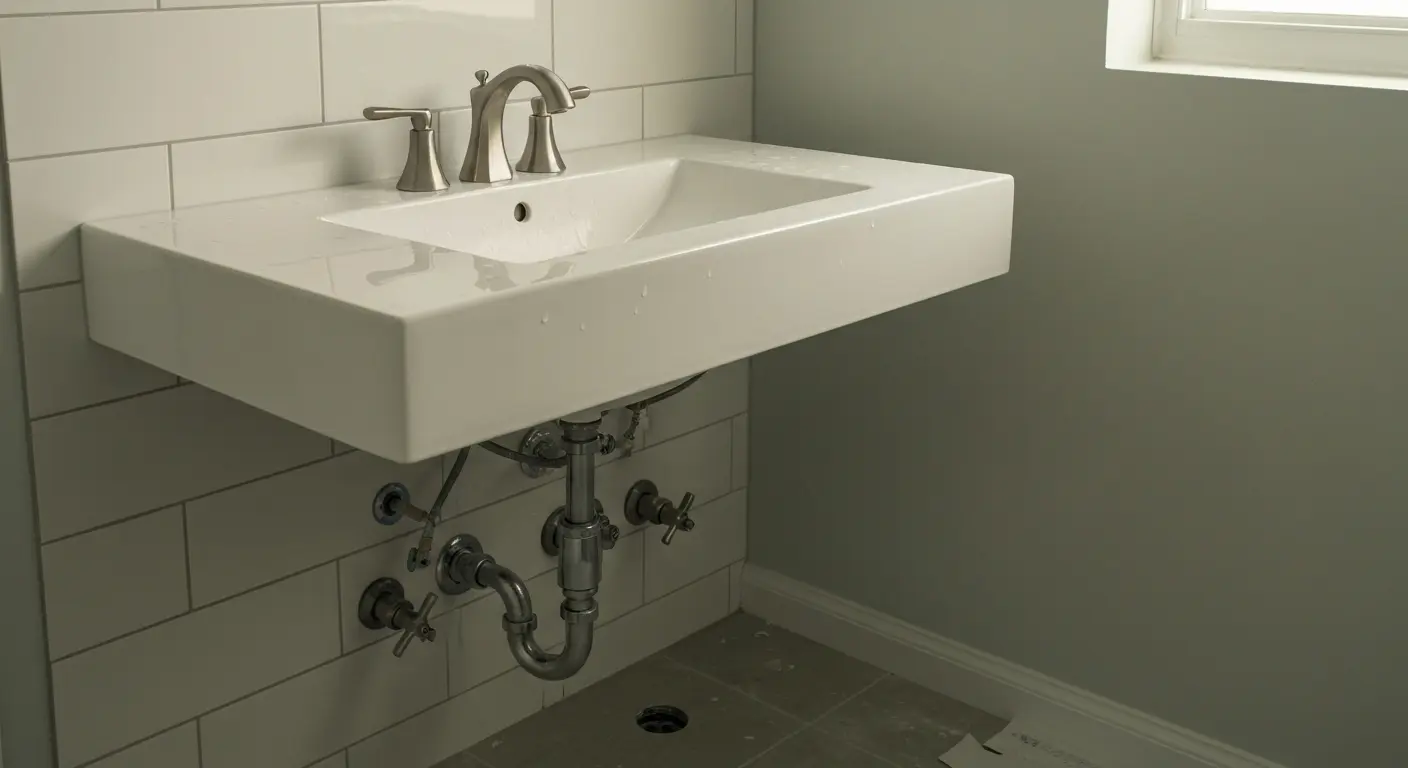 Single bathroom vanity installation