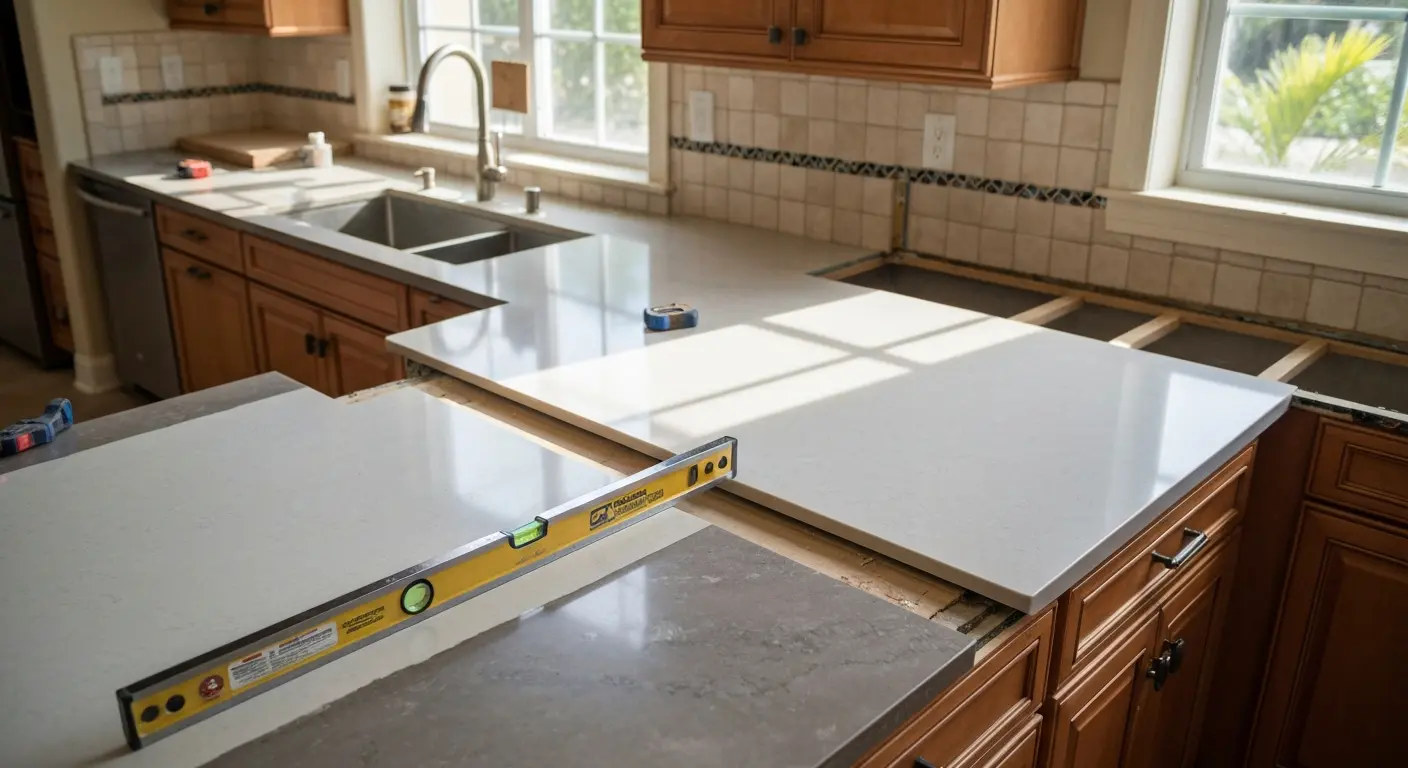Kitchen countertop installation