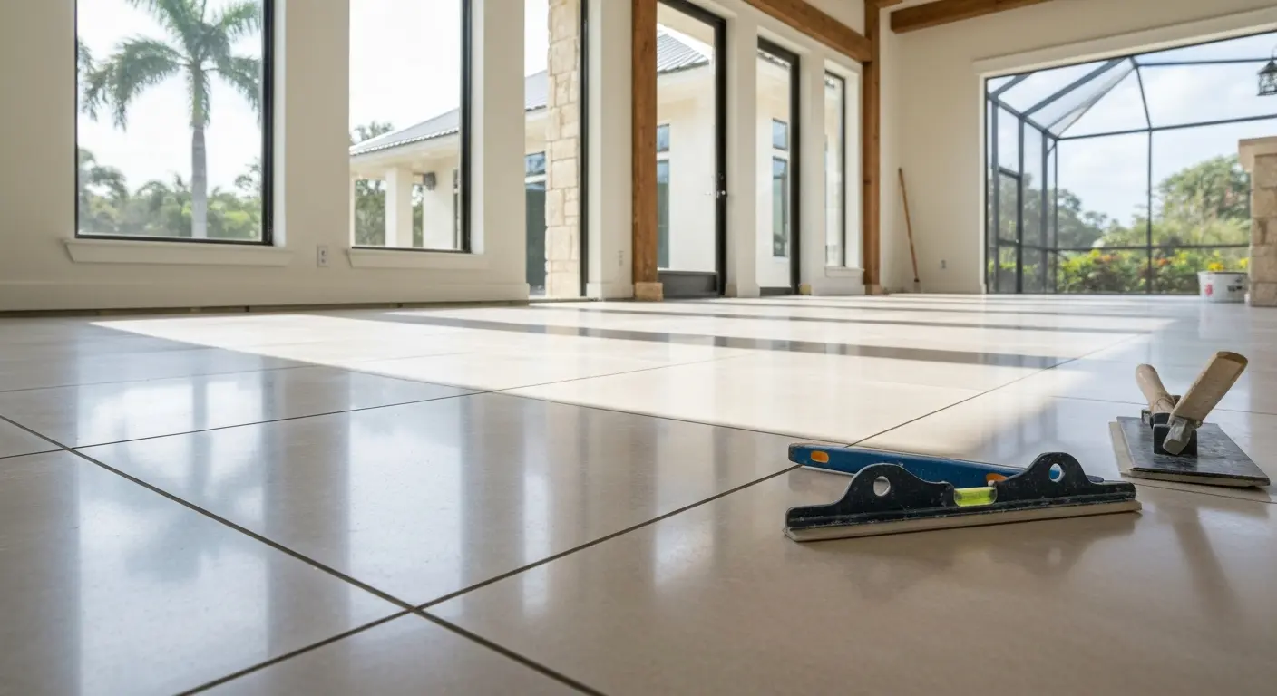 Full floor tile installation