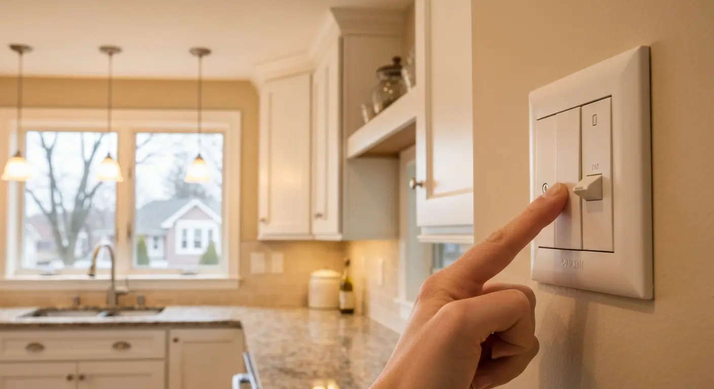 Smart dimmer switch in kitchen