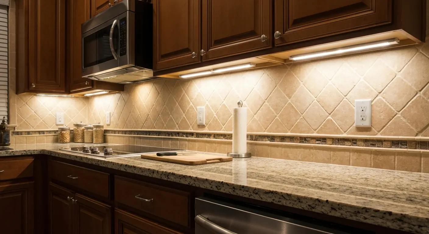 Under-cabinet lighting in Tampa kitchen