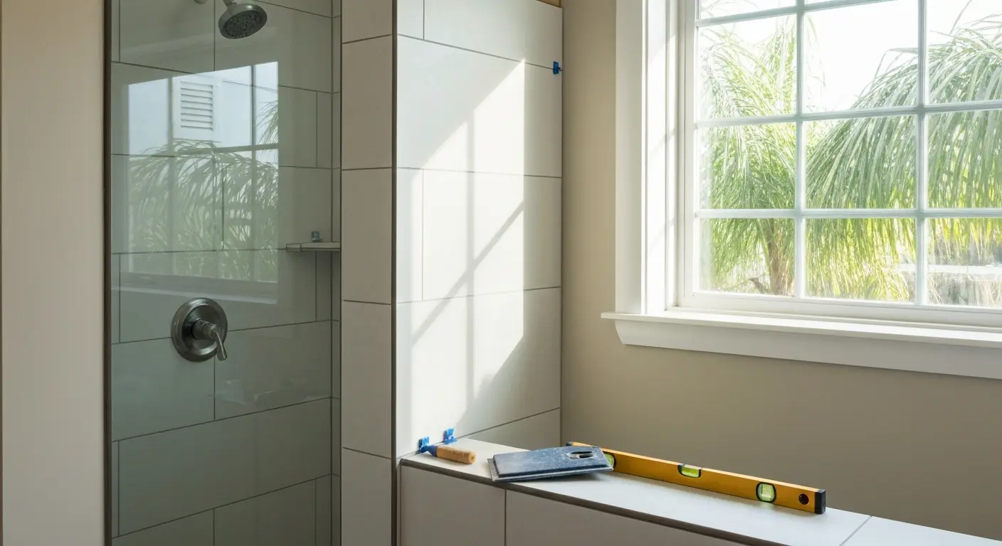 Tile shower installation