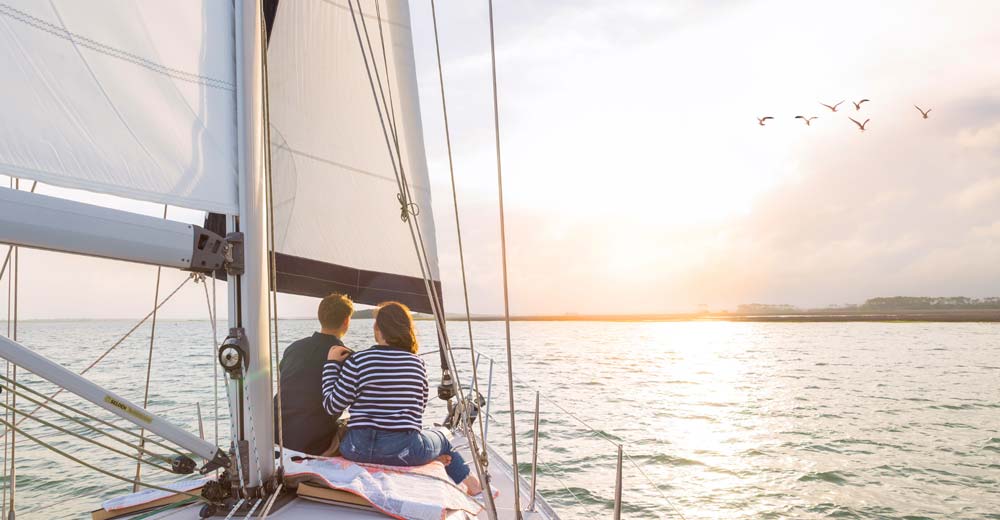 Sunset sailing in Folly Beach with golden light over the South Carolina coast Sunset sailing in Folly Beach with golden light over the South Carolina coast