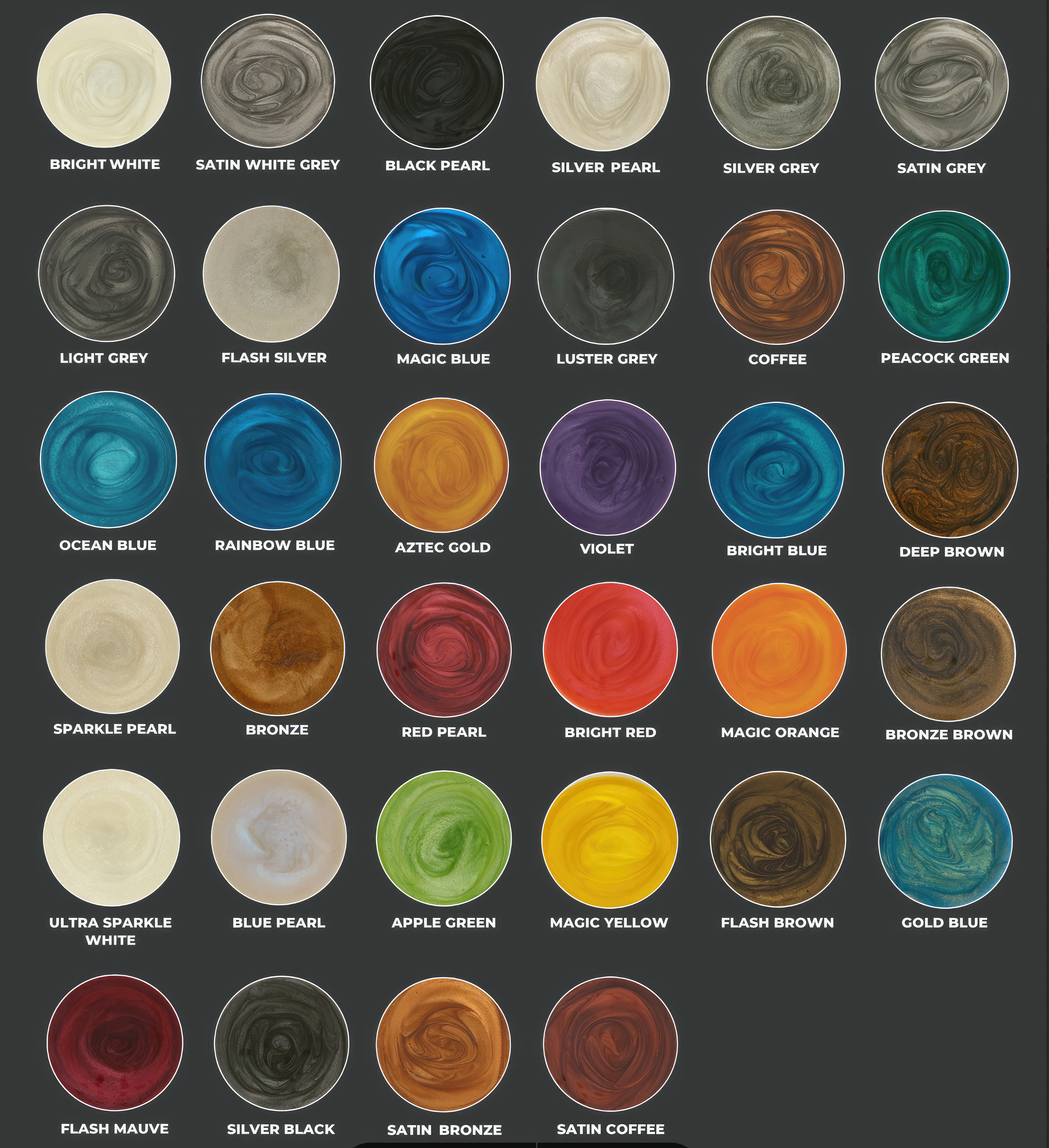 Metallic Color Sample Chart