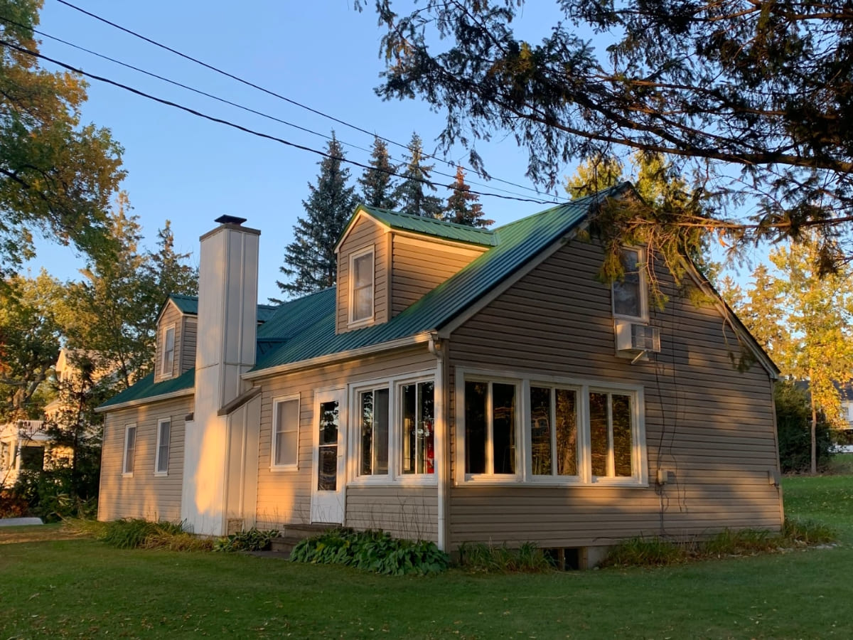 beautiful house with warm colored paint