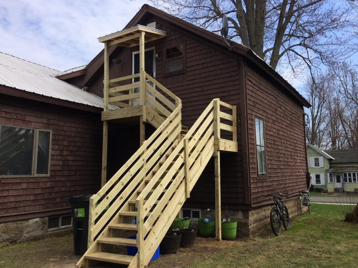 back house with stairs