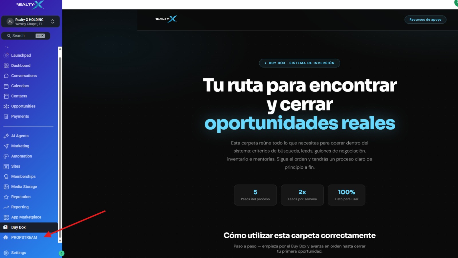 Ejemplo de lista de leads
