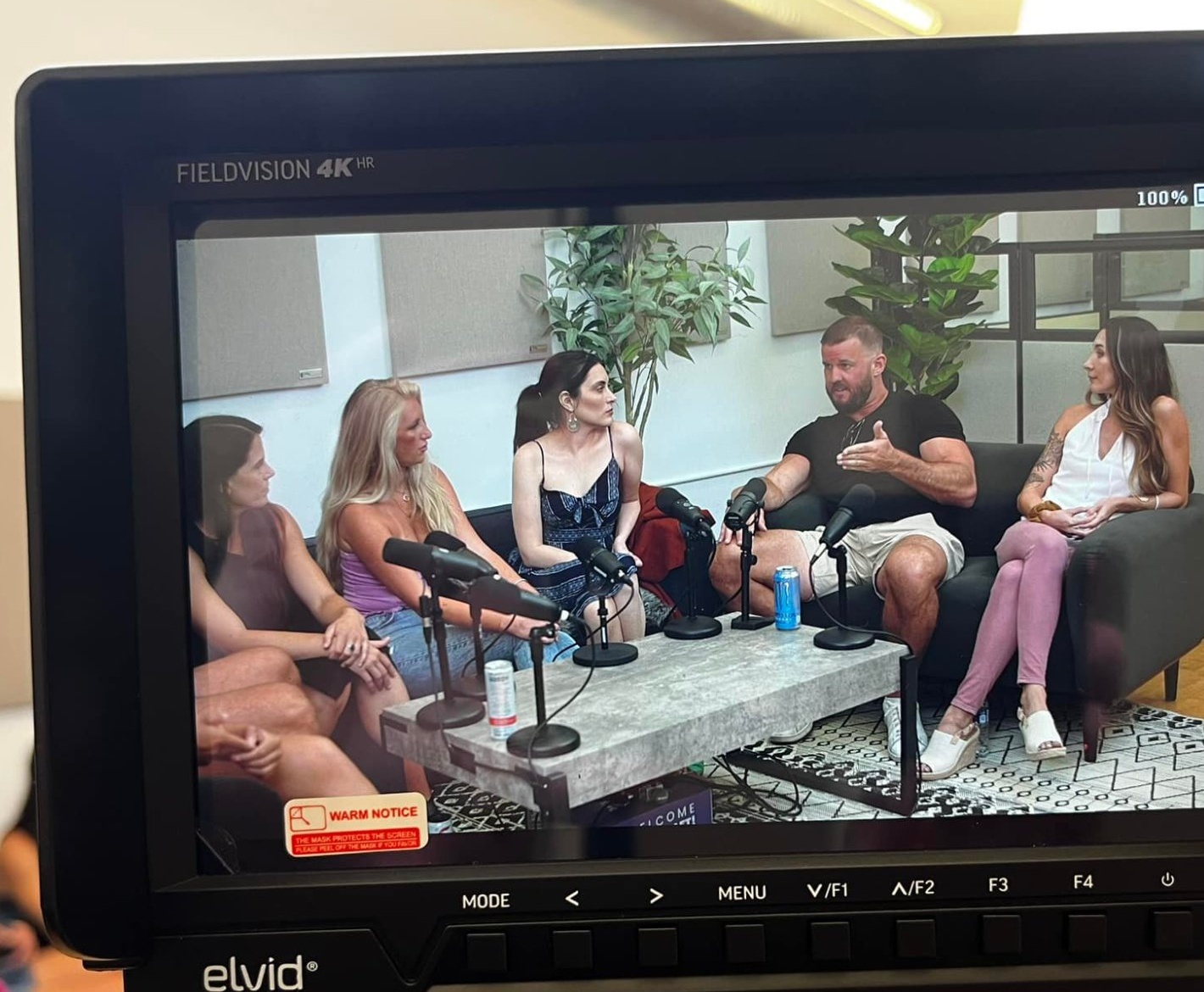 Gloria and Kiley during an early podcast recording