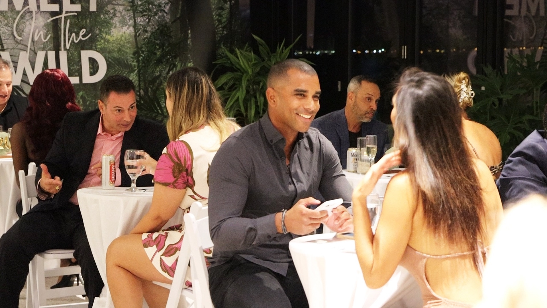 Man and woman in conversation at a Meet In The Wild event