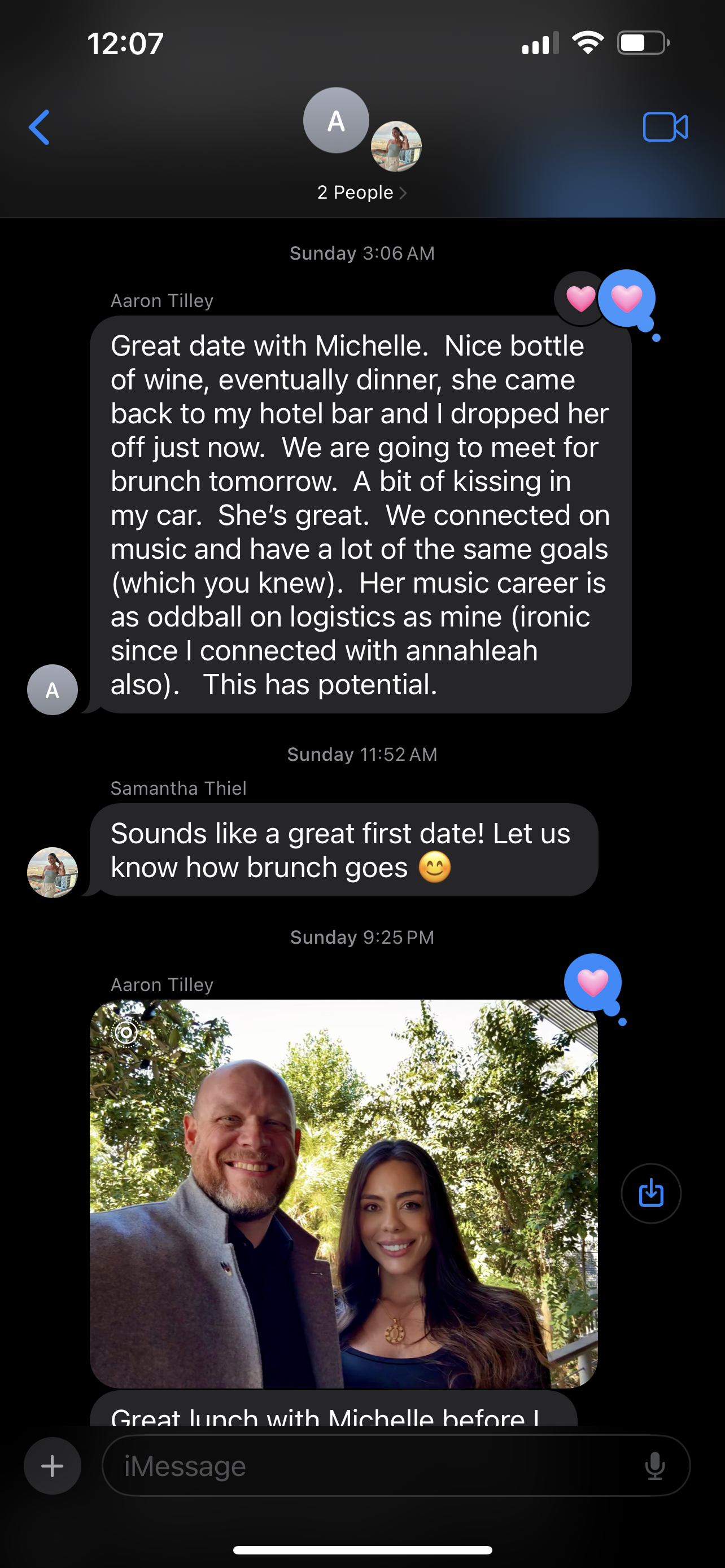 Text message — deleted the apps after attending Meet In The Wild