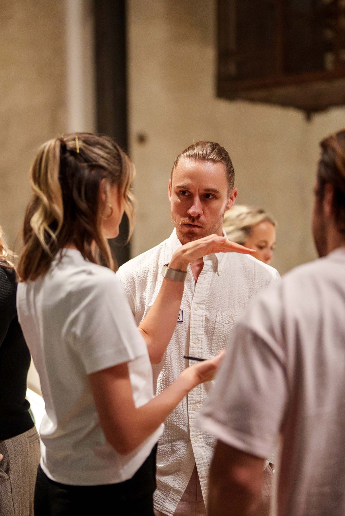 Georgia in conversation with an attendee at Brand Camp