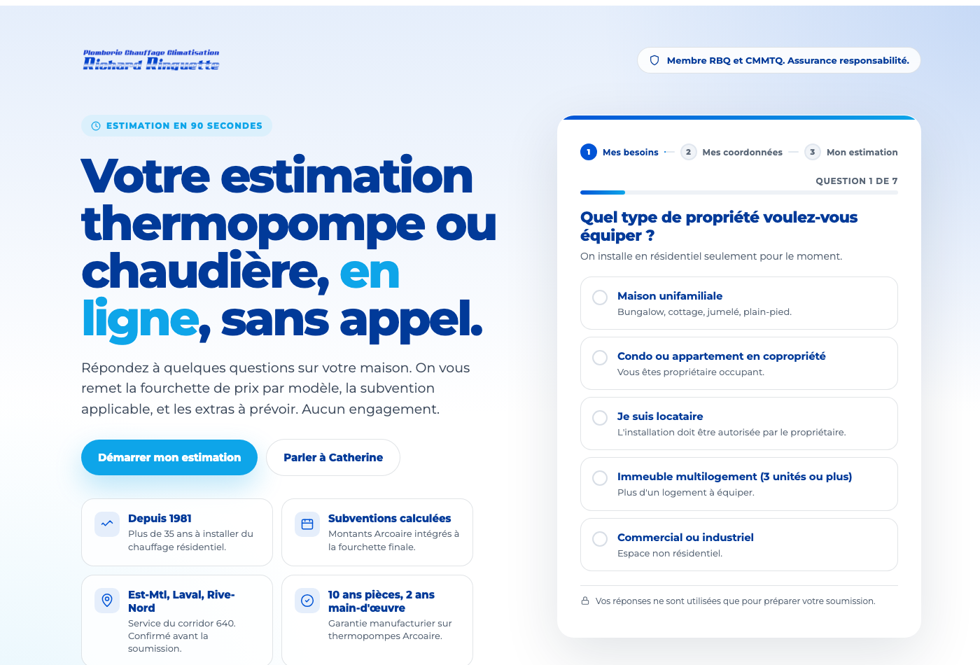 Aperçu de l'estimateur Ringuette