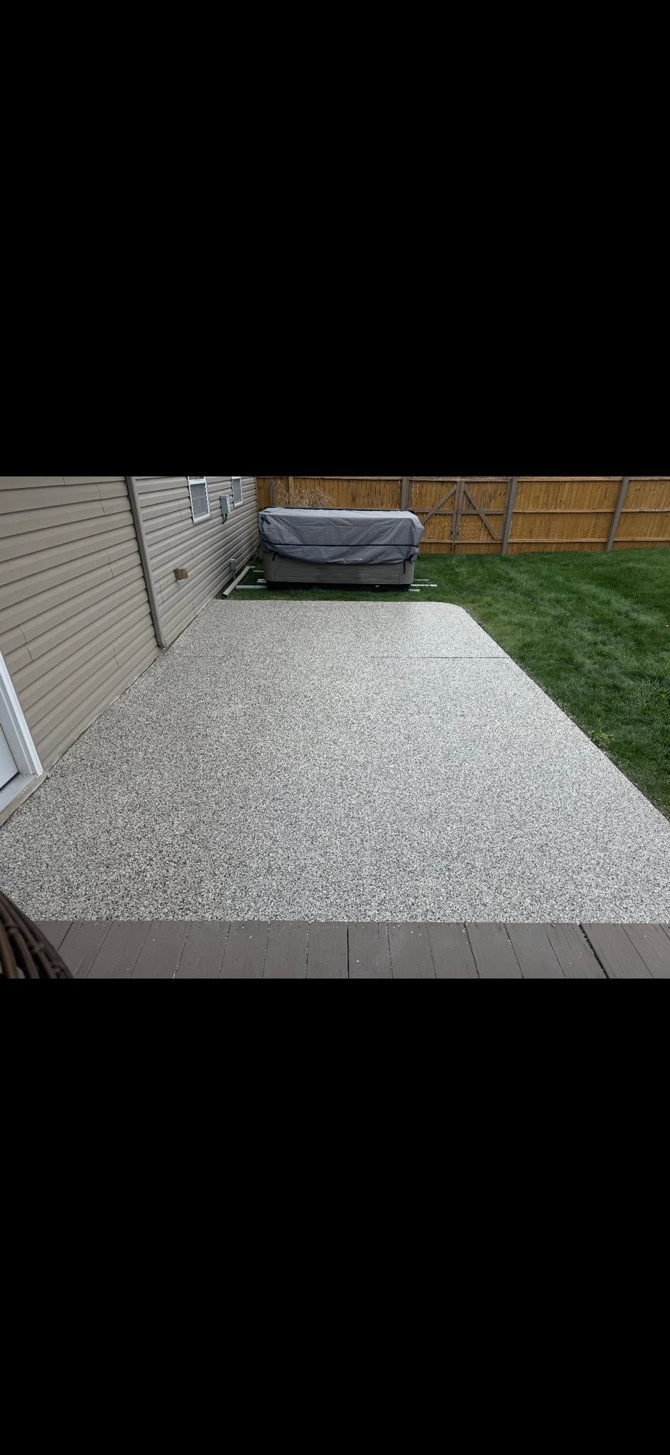 Coated concrete patio in Northeast Ohio