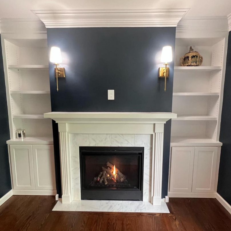 A beautifully installed vent-free & electric in a home setting
