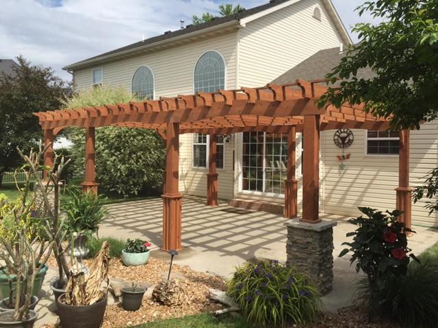 Custom wood pergola installation example 8