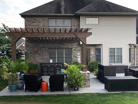 Custom wood pergola installation example 4